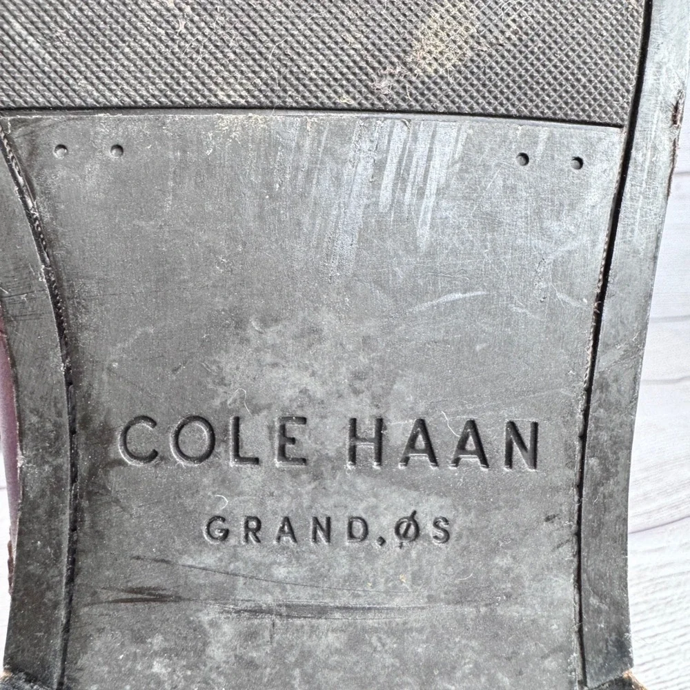 Cole Haan Grand OS Mens 13 M Tan Brown Leather Wingtip Derby Shoes C24168‎